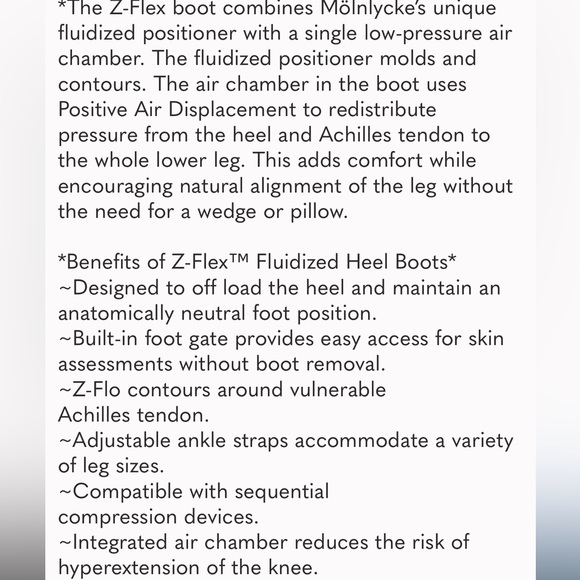Molnlycke Z-Flex Fluidized Heel Boots - Heel Protector w/ Gate & Ankle Strap - Picture 4 of 4